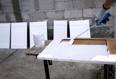 Refinishing cabinets during remodel